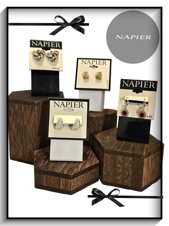 Napier Jewelry - Napier Gold & Silver Tone Earring Assortment - 4 Pair Bundle